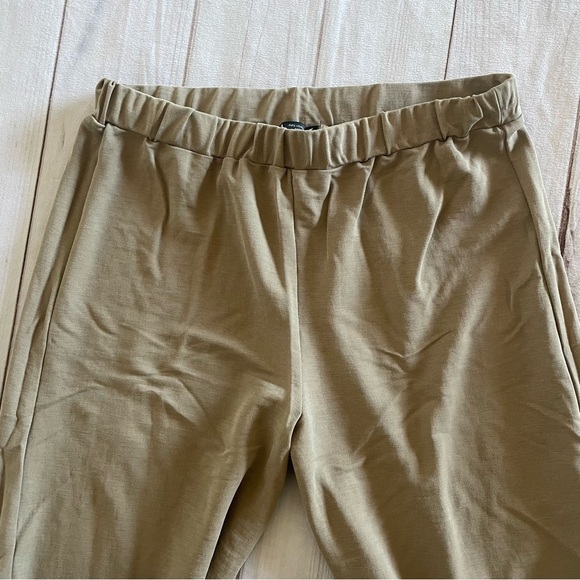 Zara Palazzo Wide Leg Pants Women’s L Tan Pull on Elastic High Waisted Career - Picture 3 of 11